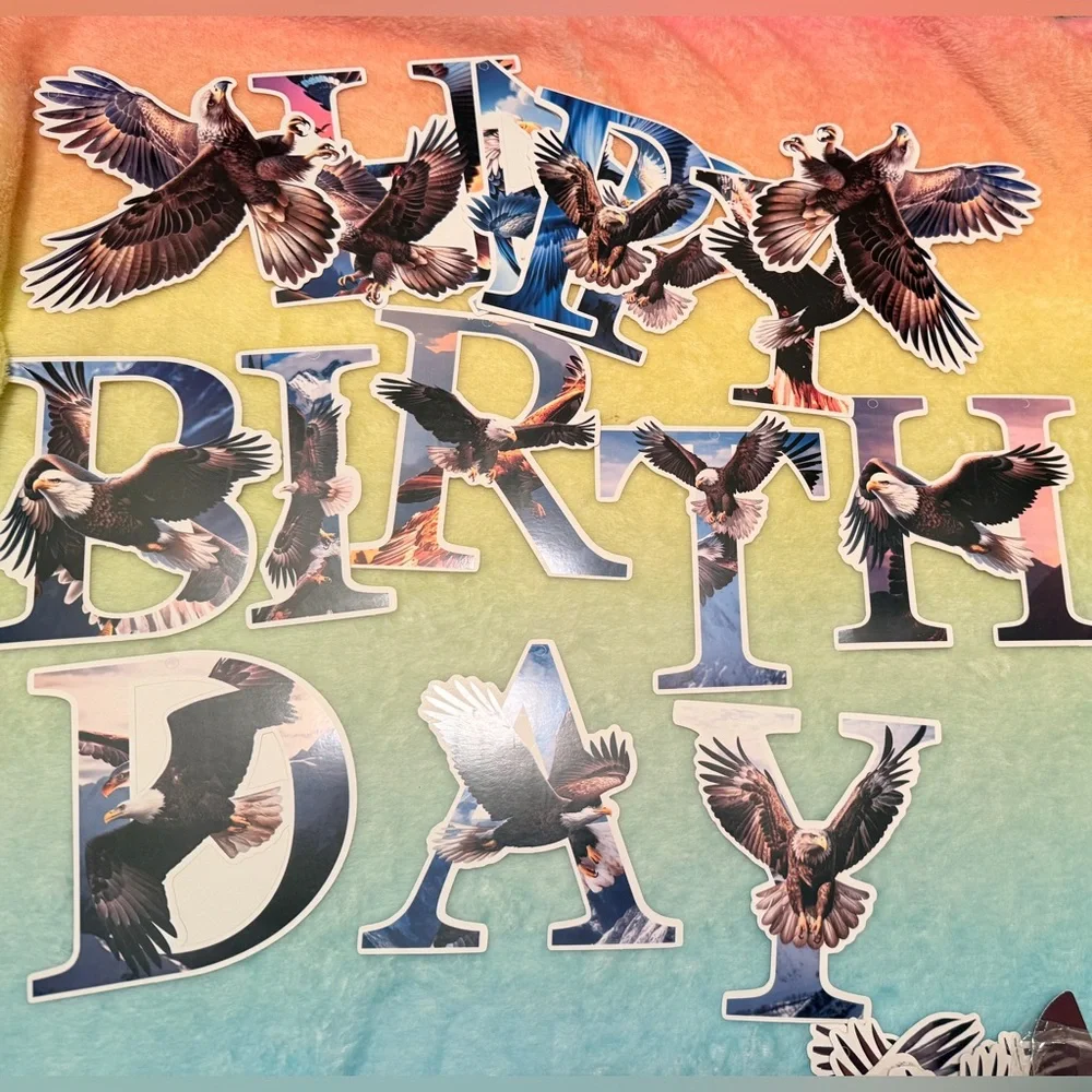 New Eagle Themed Happy Birthday Party Decorations  52 pieces